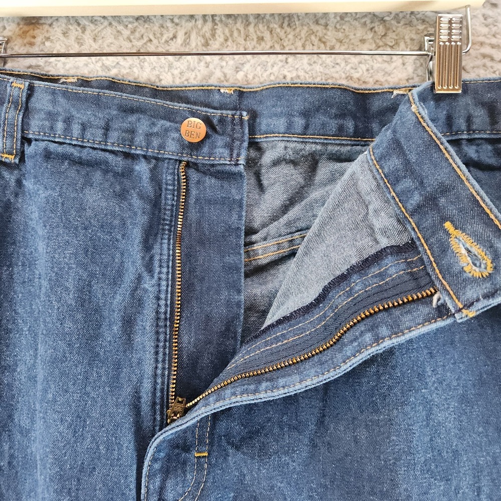 Big Ben Jeans Mens 40 X 30 Blue Denim 100% Cotton Straight Leg High Rise Zip Fly - Picture 8 of 14